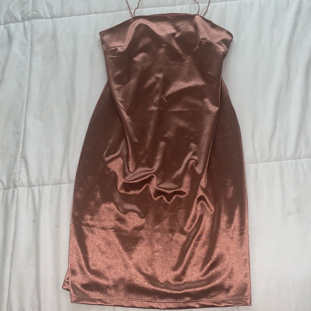 tight silk pinkishy dress